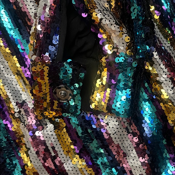 Meghan Fabulous MARTINI DRESS - RAINBOW GLITTER sequin Shirt Dress Size medium - Picture 13 of 16